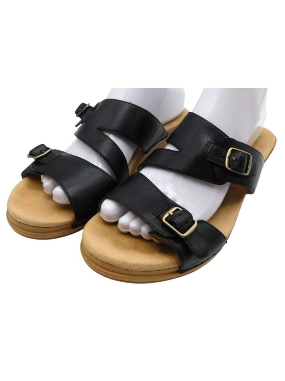Dansko Karena Sandals EU 40 US 9-9.5 Black Leather Buckle Comfort Slides